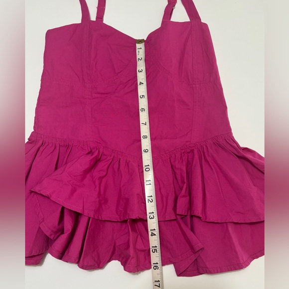 Pink Ruffled Peplum Top - Picture 4 of 5